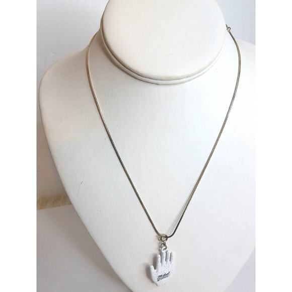 Vintage Michael Jackson King of Pop 1980's White Glitter Glove Choker Necklace - Picture 6 of 6